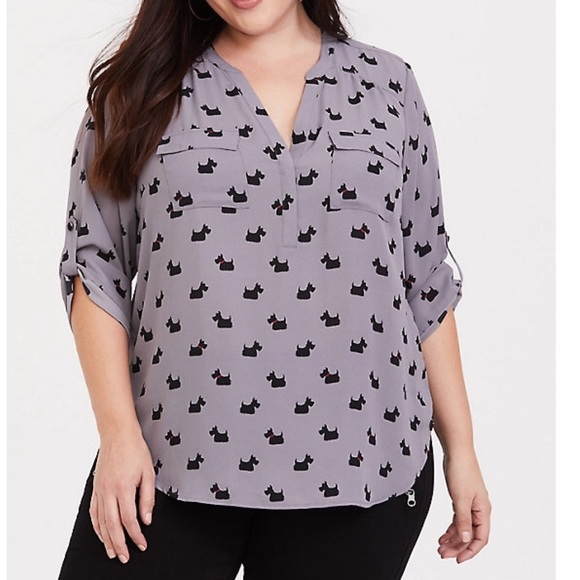 Grey shirt with cute terrier print - Picture 1 of 4